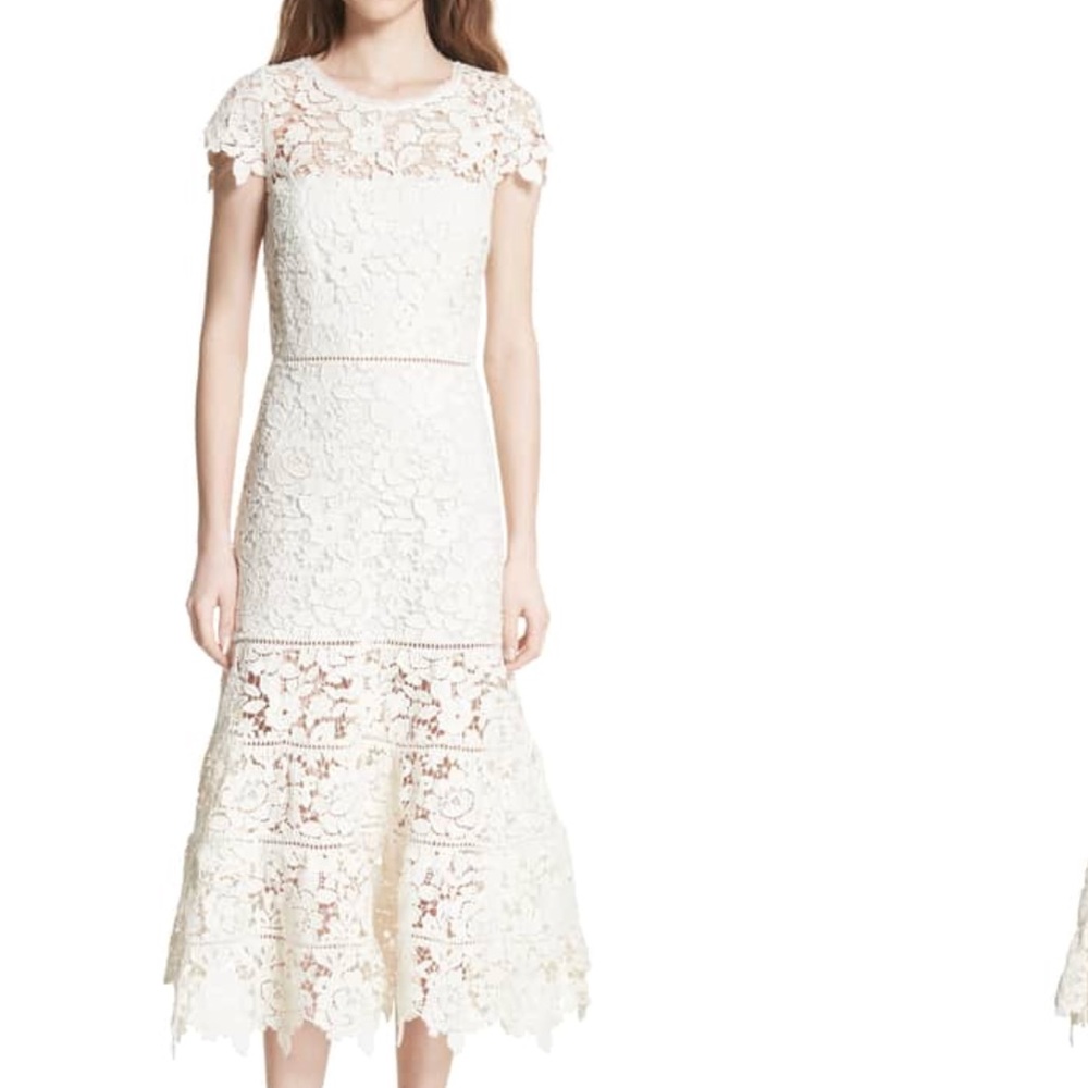 White lace midi dress